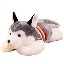 Super Soft Animal Husky Stuffed Toy Big Cute Lying Dog Warm Pillow Dolls for Baby Girl Kids Christmas Gift 39inch 100cm DY10107