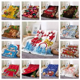 Christmas Blankets 150X200CM Throw Travel Blanket Warm Flannel Xmas Tree Bedspread For Kid Child Bed Sofa Car Year Gift HT1800 A1-A20