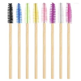 Makeup Brushes 200pcs Eco-friendly Bamboo Handle Mascara Wand Disposable Eyelash Extension Wood Lip Brush
