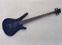 4 Strings Black Electric Bass Guitar with Flame Maple Veneer Rosewood Fretboard 24 Frets Can be Customised