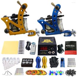 Tattoo Guns Kits Solong Chine Gun Machine Set Power Supply Foot Pedal Needles Grips Body Arts Supplies TK202-37