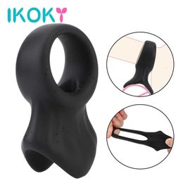 Sex toys masager Massager cockrings Ikoky Cock s Delay Ejaculation Silicone Penis Erotic Masturbator Ring Toys for Men Couple Adult Product Shop C7KC