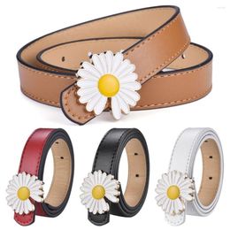 Belts Children PU Leather Waist Daisy Buckle Casual Waistband Adjustable Waistbelt Jeans Dress Decoration