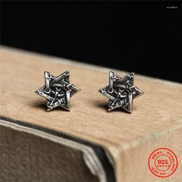 Stud Earrings 925 Sterling Silver Original Design Six-pointed Star Eye Of Horus Sun Vine Earring For Men Women Femme Gothic Jewelry