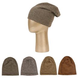 Beanie/Skull Caps 2022 New Fashion Knitted Wave Pattern Beanie Hat For Women Autumn Winter Warm Beanies Skullies Hats Female Baggy Casual Bonnets T221020