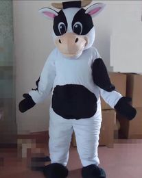 2022 factory sale hot black and white dairy cows mascot costume for adult to wear for sale