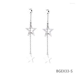 Stud Earrings Star Design Earring Studs Elegant Fashion Women Jewelry Girl Gifts Silver BGEX33-S