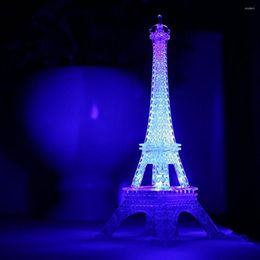 Table Lamps Romantic Eiffel Tower LED Night Light Lamp Desk Home Bedroom Decorate Children Gift Bedside