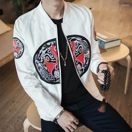 Men's Jackets 2022 Embroidery Loose Coat Chinese Style 5XL Men's Coats Men Outerwear Casual Brand Vintage Bomber Jacket