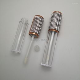 Storage Bottles Empty 5ML Lipgloss Tubes Clear Rose Gold Diamond Cosmetic Containers Wand Packaging 100 Pcs