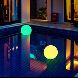 Waterproof LED Garden Ball Lawn Lamp Remote Control Color Changing Steady RGB Rechargeable Swimming Pool Lights