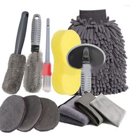 Car Washer 12Pcs Detailing Cleaning Brush Towels Interior Exterior Kit Household Supplies