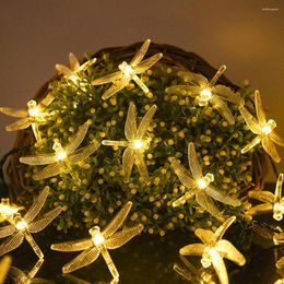 Strings LED Solar Lights 20/30/50 Dragonfly String Fairy Waterproof Garlands For Outdoor Garden Wedding Christmas Decor