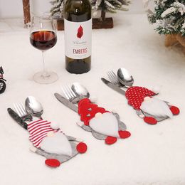 Christmas Cutlery Holders Silverware Pockets Knifes Forks Tableware Decor Bag Storage Covers Xmas Party Decorations RRA185