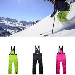 Skiing BIB Pants Winter Men Ski Windproof Waterproof Thermal Snowboard Women Jumpsuit Trousers Thickened Warm L221025