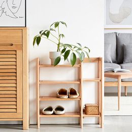 Clothing Storage Vertical Wooden Shoe Rack Multi Layer Corner Simple Oak Household Entrance Modern Solid Wood Zapatera Bookshelf HX50XG