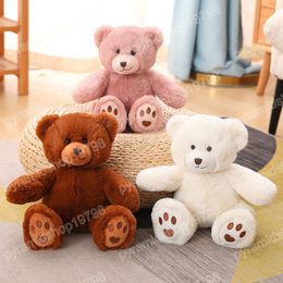 35cm Teddy Bear Plush Dolls With Pearl Keychain Cute Bear Stuffed Toys Wedding Decoration Birthday Christmas Gift