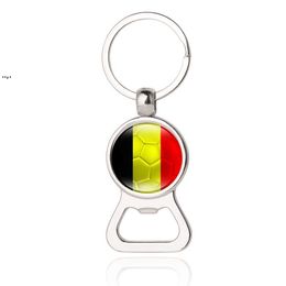 2 In 1 Football Bottle Opener Keychain Qatar World Cup Flag Mini Easy Can Opener Beer Ring Wine Jar Openers GCB16636