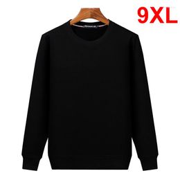 Men's Hoodies Oversized Pullover Men Casual Sweatshirt Solid Colour Fleece Bog Size Male 2022 Autumn Plus 8XL 9XL HX203