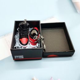 Hooks 3D Mini Sneakers Keychain Mobile Phone Key Pendant Sports Shoes Gift Box Suit Gifts Pair Of With247d