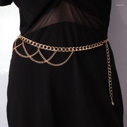 Belts Women Chain Belt Gold Silver Tassel Waist Punk Metal Lady Girls Dress Jeans Waistband