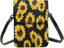 Duffel Bags Small Crossbody For Women Sunflower Phone Passport Cellphone Wallet Purse