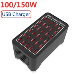 USB Charger Station 10 15 20 25 30 Ports 100W 150w Universal Mobile Phone Quick Charging for iPhone iPad Samsung Huawei Xiaomi
