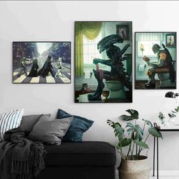 Funny Designed Old Film Paintings Classic Movie Stars toilet Poster and Prints Canvas Painting Graffiti Art Bedroom Wall Decor Living Room All Picture Can Customs