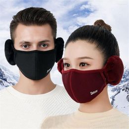 Berets 1 Pcs Cotton Women Winter Warm Cold-proof 2-in-1 Mask Earmuffs Windproof Mouth Cover Female Outdoor Cycling Ear Warmer