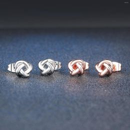 Stud Earrings Simple Cute Love Twist For Women Silver Color Rose Gold Fashion Jewelry 2022 Knot Post Earring Sale E104