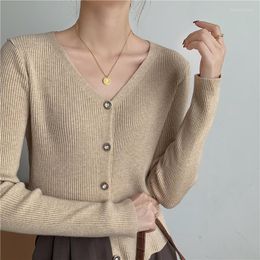 Women's Knits Cardigan 2022 Fashion Clothes Women Autumn Winter V Neck Long Sleeve Casual Sweater Button Up Knitted Sweaters