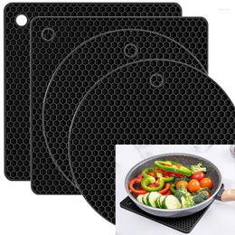 Table Mats Multipurpose Silicone Mat Non-Slip Coasters Kitchen Heat-Resistant Anti-Scalding Honeycomb Insulation Microwave Pot Holder