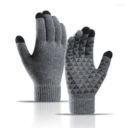 Cycling Gloves Winter Men's And Women's Knit Touchscreen Warm Touch Texting Anti-slip For Adults