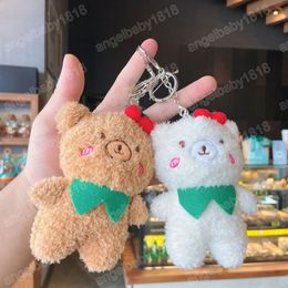 13.5cm Plush Bear Keychain Stuffed Animals for Children Girls Plush Toys Key Ring Backpack Kawaii Accessories