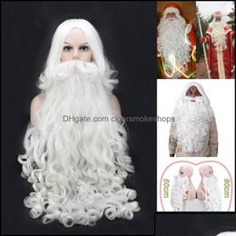 Christmas Decorations Christmas Decorations Festive Party Supplies Home Garden Gift Santa Claus Wig And Beard Synthetic Hair Short C Dh6Wm