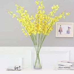 Decorative Flowers 10PCS Artificial Orchid Long Stem 37.5in Fake Dancing Lady Butterfly Plants For DIY Floral Arrangem