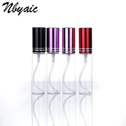 1000pcs/lot Portable Colourful Glass Refillable Perfume Bottle Pump With Atomizer 10ml Empty Cosmetic Containers SN554