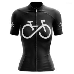 Racing Jackets 2022 Cycling Jersey Women Bike Shirts MTB Tops Breathable Black Ladies Summer Short Sleeve Sports Cycle Clothes Bicycle