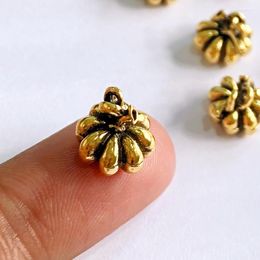 Charms 15Pcs 11x10mm 3D Pumpkin Pendants Antique Gold Tone Jewellery Making DIY Bracelet Necklace Handmade Craft