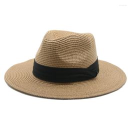 Berets Summer Hats Straw Solid Belt Band Women Spring Sun Protection Beach Casual Formal Wedding Gorras Para Mujer