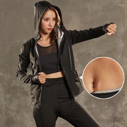 Women's Jackets ANSZKTN Sweat Sauna Jacket Workout Weight Loss Body Shaper Fitness Slimming Gym Shapewear Long Sleeve Waterproof Windproof