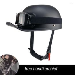 Motorcycle Helmets Helmet Motocross Vintage German Casco Moto Open Face Gear Reflective DOT Certification Half Helmet.