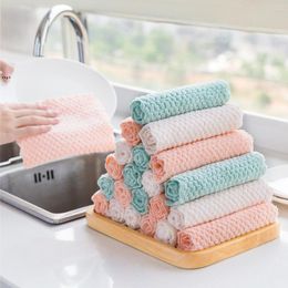 Microfiber Strong Absorbent Cleaning Cloths Soft Scouring Pad Non Stick Oil Dry and Wet Rag Kitchen Towel by sea GCB16616