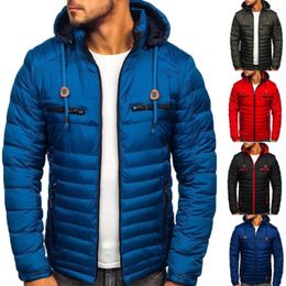 Men's Down Coat Thicken Padded Keep Warm Solid Colour Jacket For Autumn Winter Soft Touching Casual Cotton-padded