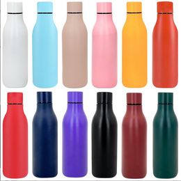 18oz 550ml New Cola Shaped Straight Water Bottles Vacuum Insulated Travel Cups Double Walled Stainless Steel Powder Coated Coke Shape Drink Bottle Sport Cups DHL