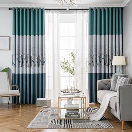 Curtain & Drapes Est Blackout Curtains For Living Room Modern Polyester Fabric 1 Piece Tree Printed Insulation Bedroom Window Panels Kitchen