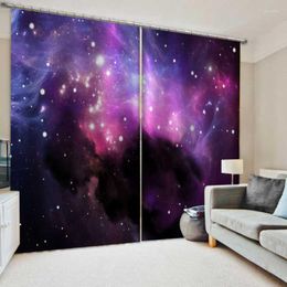 Curtain & Drapes Luxury Blackout 3D Curtains For Living Room Bedding Office Purple Stars Modern