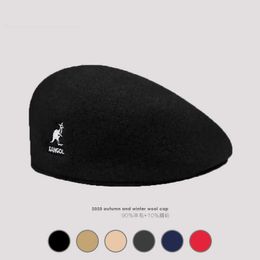 Beanie/Skull Caps 2021 new women Wool Beret Hat Women Korean Versatile Forward Hats Warm Walking Hat Ladies Solid Color Casual Winter Painter Hat T221020