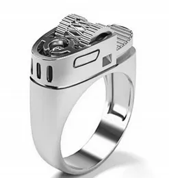 Men lighter ring Gold and silver ring Torch hot cigarette lighter fashion rings