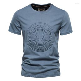 Men's T Shirts Printed Shirt Men Casual Solid Colour O-neck Top Tees Summer High Quality Streetwear Cotton Mens